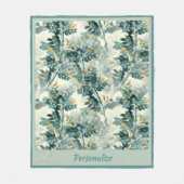  Zee groene olievlek laat een elegant patroon acht Fleece Deken (Voorkant)