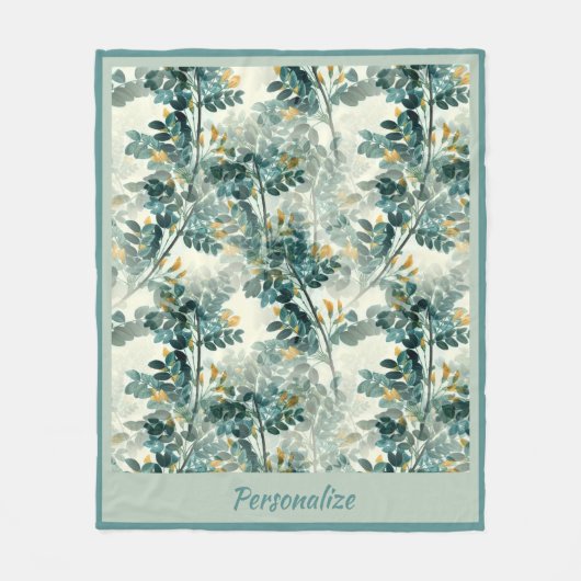  Zee groene olievlek laat een elegant patroon acht Fleece Deken (Voorkant)