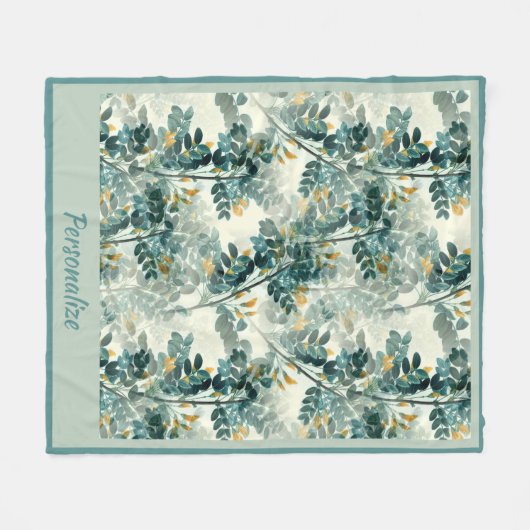  Zee groene olievlek laat een elegant patroon acht Fleece Deken (Voorkant (Horizontaal))