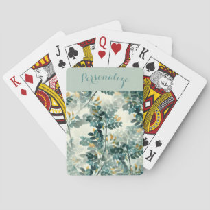 Zee groene olievlek laat een elegant patroon acht Pokerkaarten