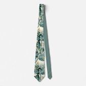  Zee groene olievlek laat een elegant patroon acht Stropdas (Voorkant)