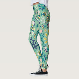 Zee-groene onderwatervis leggings