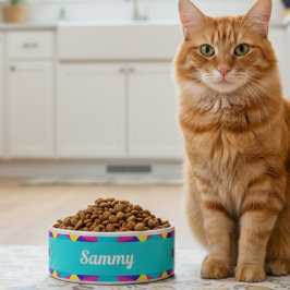 Zee Groene Retro Geometrische Keramische Pet Bowl Voerbakje