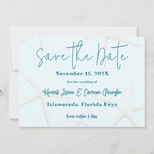 Zee Groene Starfish Bespaar op de datumkaarten Aankondiging (Voorkant)