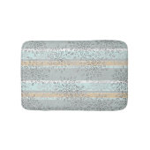 Zee Groene Tan Stripes Grijze lederen patroon Badmat (Voorkant)