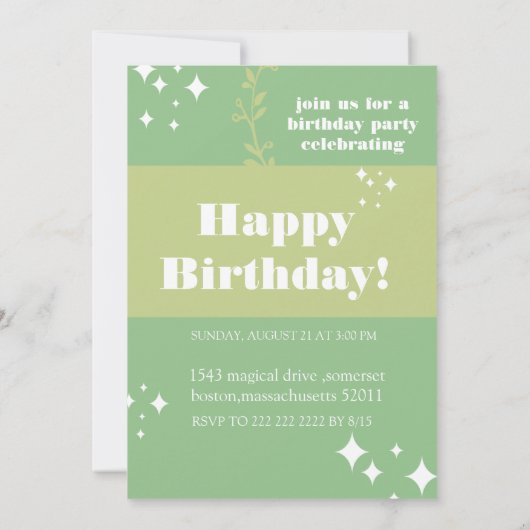 Zee Groene Verjaardag Kaart (Achterkant)