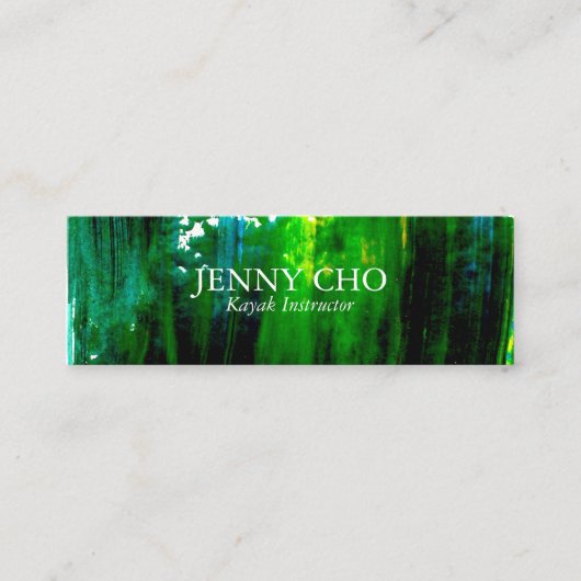 Zee groene vetverfstreep mini visitekaartje (Voorkant)