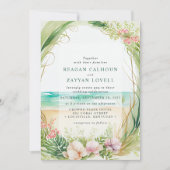 Zee Groene Waterverf Beach Weddenschap Kaart (Voorkant)