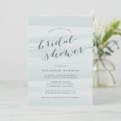 Zee Groene Waterverf Bridal Shower Invitation Kaart (Staand voorkant)
