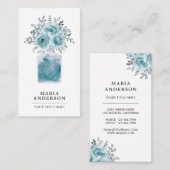 Zee Groene Waterverf Floral parfume flesje Visitekaartje (Voorkant / Achterkant)