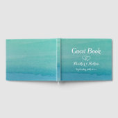 Zee groene waterverf gastenboek voor strand bruilo (Volledig)