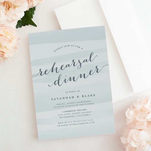 Zee Groene Waterverf repetitie Binnenste Uitnodigi Kaart