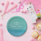 Zee groene waterverf schilderij bruiloft borden papieren bordje (Feest)