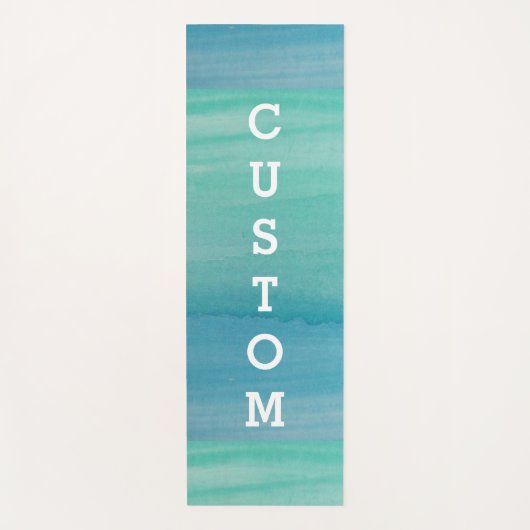 Zee groene waterverf verfafdruk dik op maat yogamat (Voorkant)