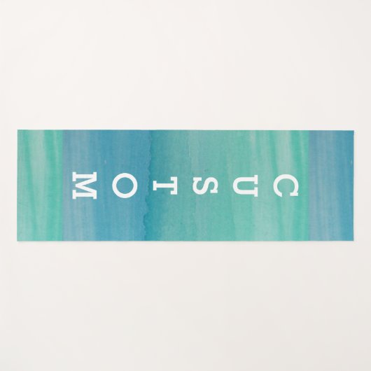 Zee groene waterverf verfafdruk dik op maat yogamat (Voorkant (horizontaal))