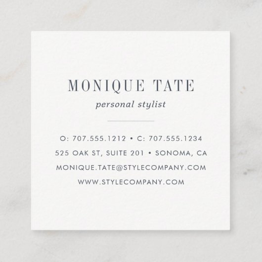 Zee Groene Waterverf Vierkante Visitekaartje (Achterkant)