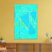 "Zee Grotto" abstract - turkooizen, blauw, goud Canvas Afdruk (Insitu (Woonkamer))