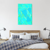 "Zee Grotto" abstract - turkooizen, blauw, goud Canvas Afdruk (Insitu (Slaapkamer))