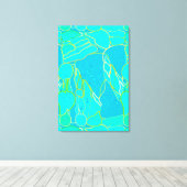 "Zee Grotto" abstract - turkooizen, blauw, goud Canvas Afdruk (Insitu (Houten vloer))