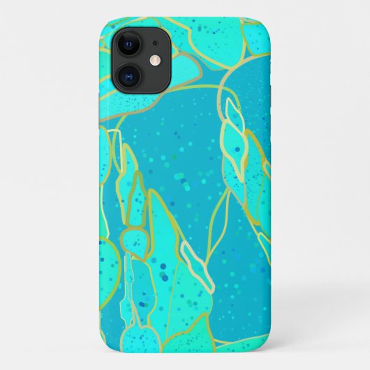 "Zee Grotto" abstract - turkooizen, blauw, goud Case-Mate iPhone Case (Achterkant)
