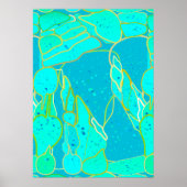 "Zee Grotto" abstract - turkooizen, blauw, goud Poster (Voorkant)