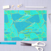 Zee Grotto Abstract, Turquoise, Aqua en Goud Tissuepapier (Craft)