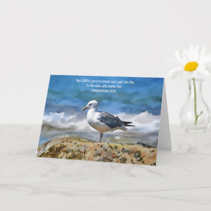 Zee Gull Bird bij de Ocean Bible Verse Art Note Kaart