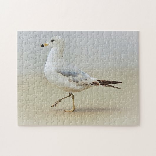 Zee Gull Bird loopt op strand Puzzle Legpuzzel (Horizontaal)