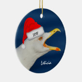 Zee Gull in Kerstmis in Santa Hat Keramisch Ornament (Rechts)