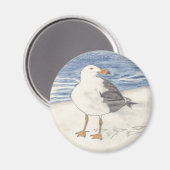 ZEE GULL-magneet (rond) Magneet (Voorkant / Achterkant)
