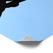 Zee Gull Silhouette in zwart glijden door de lucht Poster (Hoek)