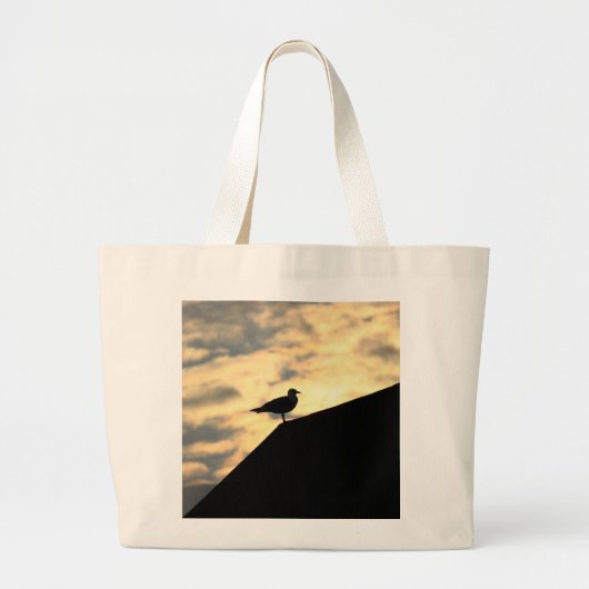 Zee Gull Sunset Grote Tote Bag (Voorkant)