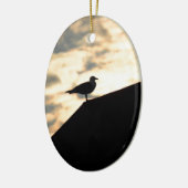 Zee Gull Sunset Keramisch Ornament (Links)