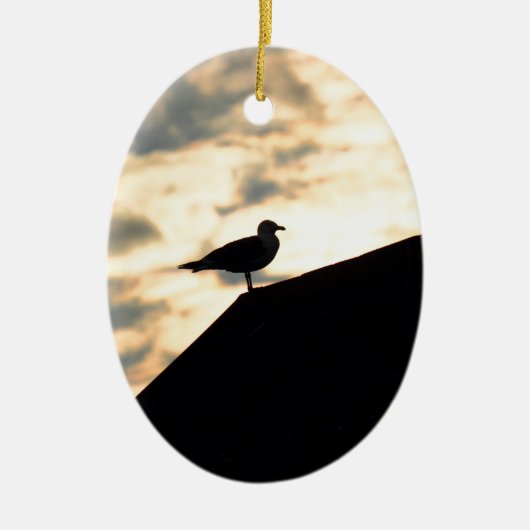 Zee Gull Sunset Keramisch Ornament (Voorkant)