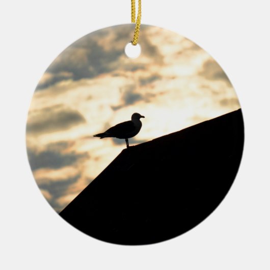Zee Gull Sunset Keramisch Ornament (Voorkant)