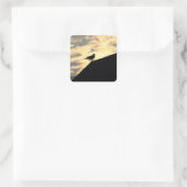 Zee Gull Sunset Vierkante Sticker (Tas)