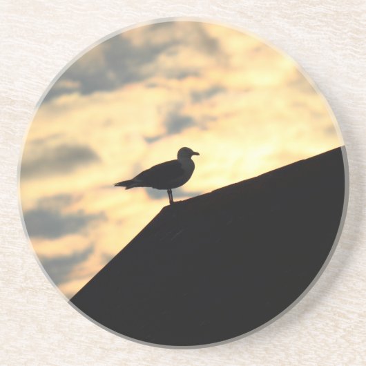 Zee Gull Sunset Zandsteen Onderzetter (Voorkant)