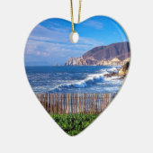 Zee Half Moon Bay Californië Keramisch Ornament (Links)