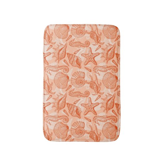 Zee handgetekend patroon badmat (Voorkant Verticaal)