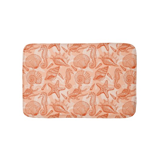 Zee handgetekend patroon badmat (Voorkant)