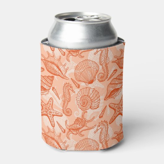 Zee handgetekend patroon blikjeskoeler (Blikje Voorkant)