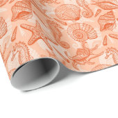 Zee handgetekend patroon cadeaupapier (Rol Hoek)