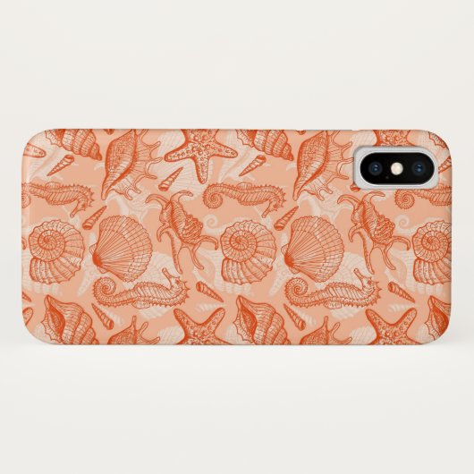 Zee handgetekend patroon Case-Mate iPhone case (Achterkant (horizontaal))