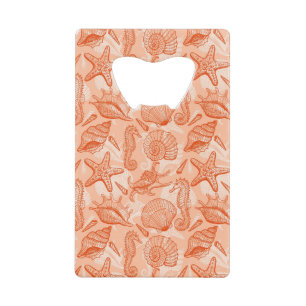 Zee handgetekend patroon creditkaart flessenopener