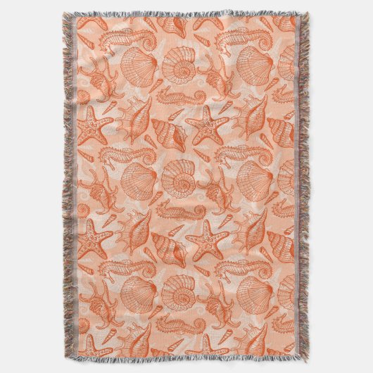 Zee handgetekend patroon deken (Voorkant Verticaal)