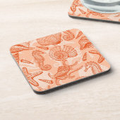 Zee handgetekend patroon drankjes onderzetter (Linkerzijde)