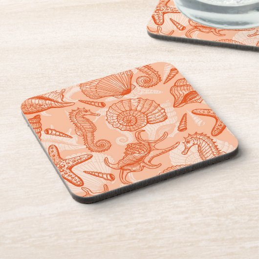 Zee handgetekend patroon drankjes onderzetter (Linkerzijde)