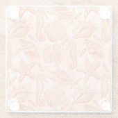 Zee handgetekend patroon glazen onderzetter (Achterkant)