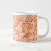 Zee handgetekend patroon grote koffiekop (Rechts)