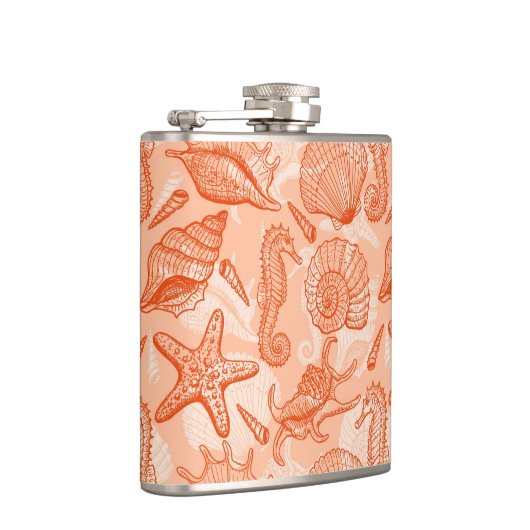 Zee handgetekend patroon heupfles (Rechts)